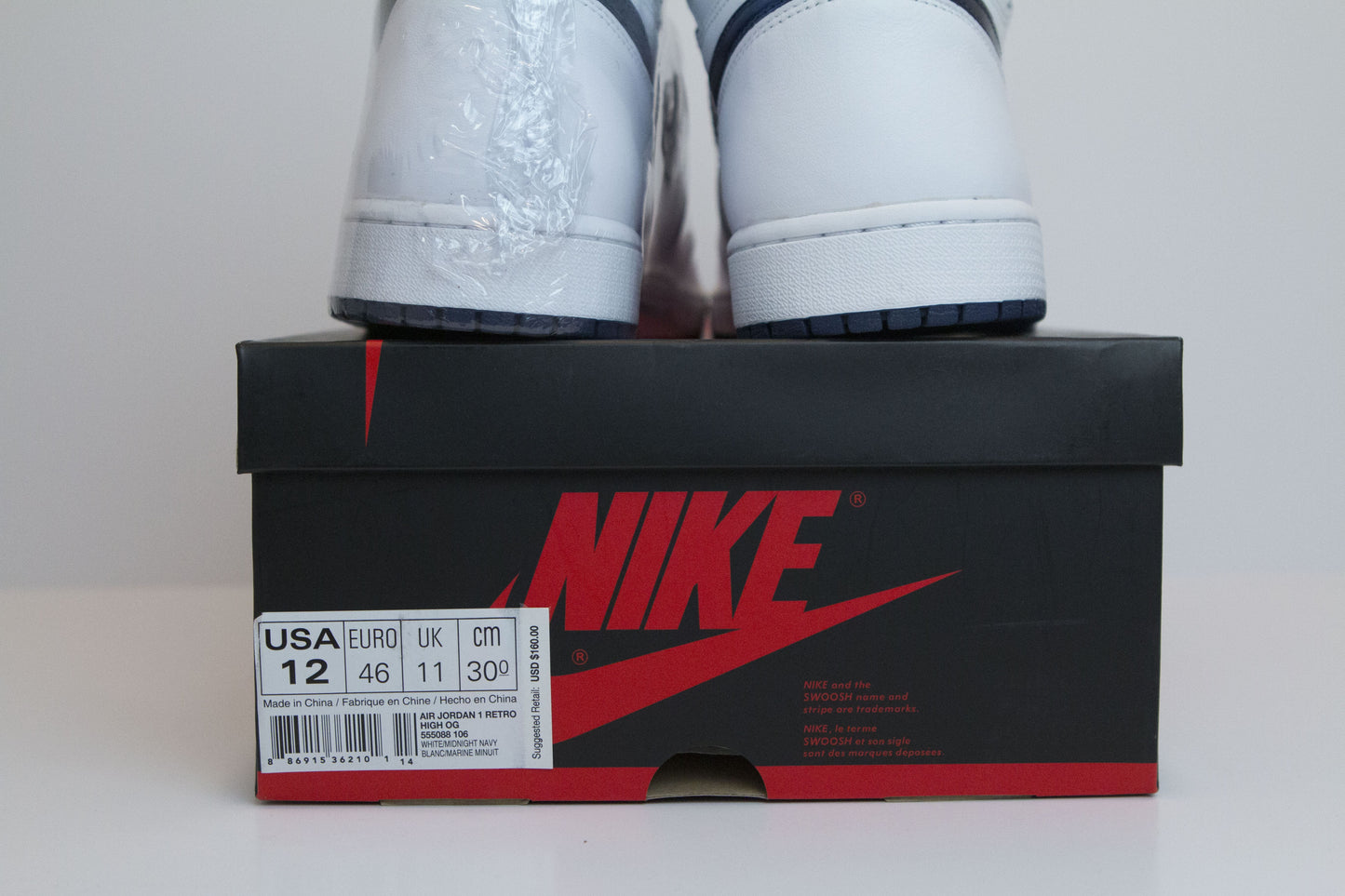 AJ1 METALLIC NAVY DS SIZE 12M