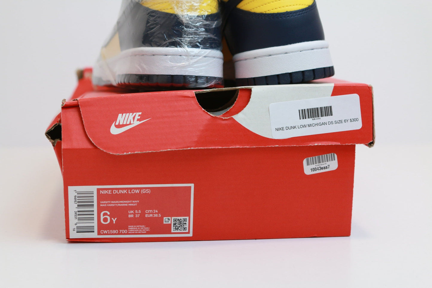 NIKE DUNK LOW MICHIGAN DS SIZE 6Y